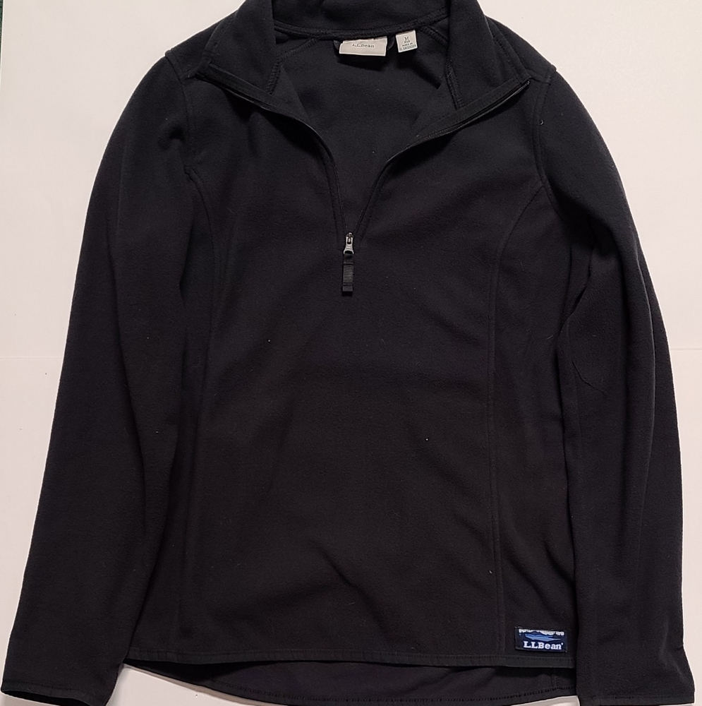 LL BEAN Women’s Black Pullover Fleece Jacket